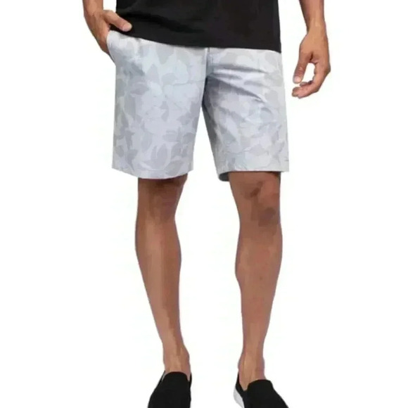 Travis Mathew Men's Atlantic Ocean Shorts Size 34 Grey Floral Golf 9" Athletic - Picture 1 of 8